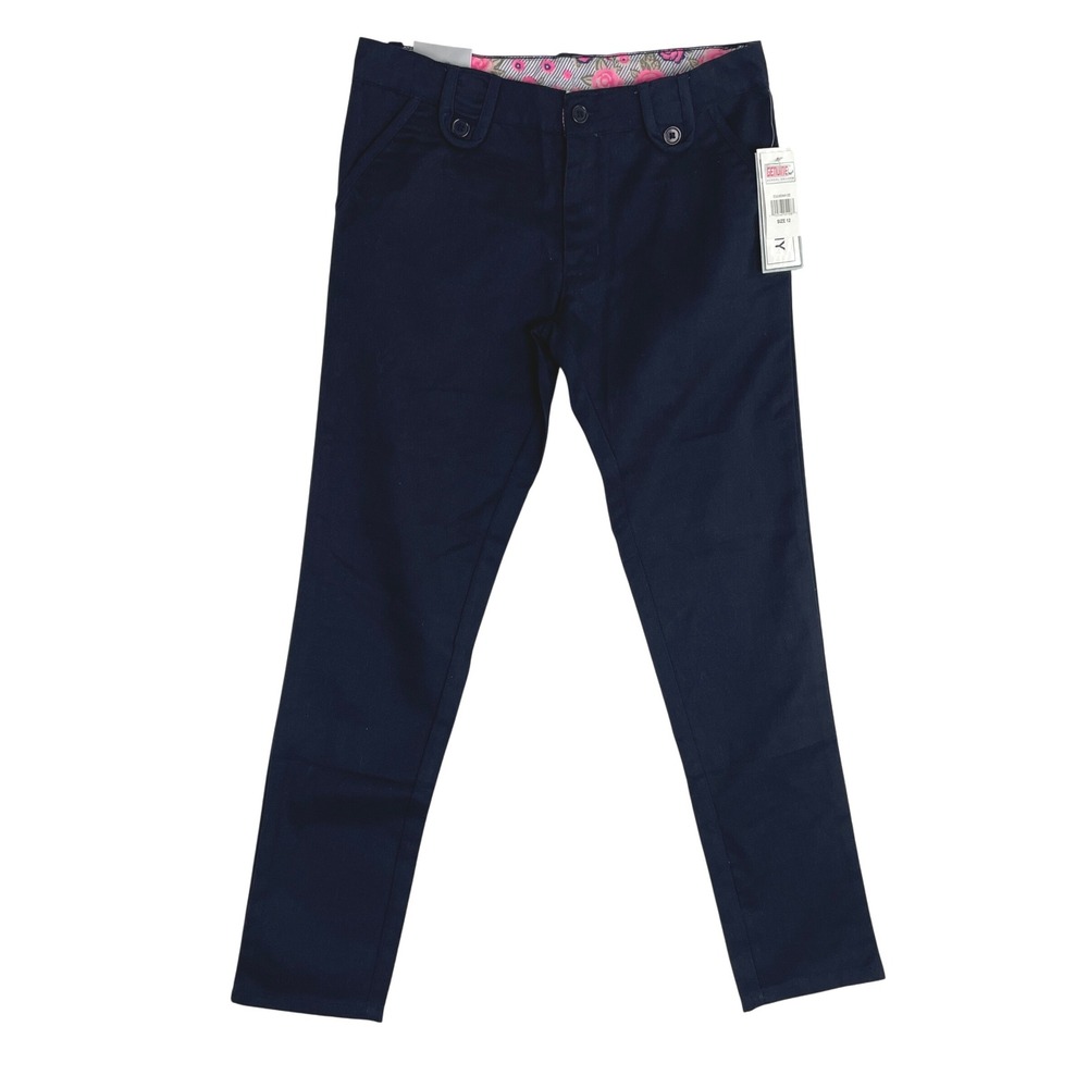 Genuine School Uniform Girls Navy Blue Twill Adjustable Waist Pants Size 12